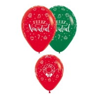 Balões de Natal em látex 30 cm - Sempertex - 12 pcs.