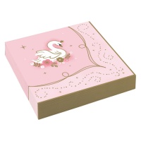 Guardanapos cisne branco 16,5 x 16,5 cm - 16 unid.