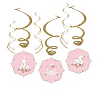 Pendentes Cisne Branco - 6 unid.