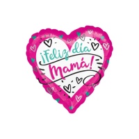 Feliz Dia da Mãe Balão Coração Rosa 43 cm - Anagrama