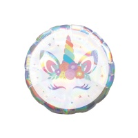 Balão de Gato Unicórnio iridescente de 45 cm - Anagram