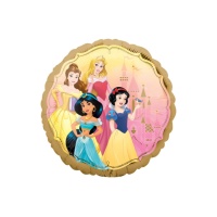 Balão redondo com rebordo dourado de Princesas Disney de 43 cm - Anagram