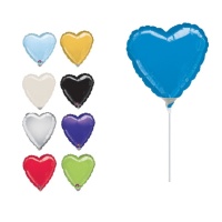 Balão insuflável com haste em forma de coração 10 cm - Anagrama - 1 peça