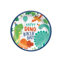 Pratos de Dino Party de 23 cm - 8 unidades