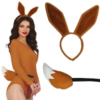 Conjunto de fantasia de raposa para mulher