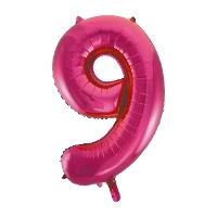Balão número 9 rosa escuro de 86 cm - 1 unidade