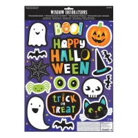 Autocolantes para janelas Halloween Trick or Treat - 17 unidades