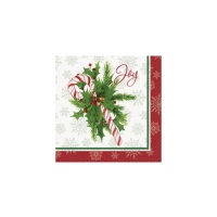 Guardanapos de Candy Christmas de 12,5 x 12,5 cm - 16 unidades