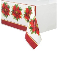 Toalha de mesa de Natal com flores - 1,37 x 2,13 m