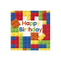 Guardanapos Lego Happy Birthday 16,5 x 16,5 cm - 16 unid.