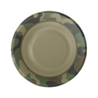 Pratos de Camuflagem Militar de 18 cm - 8 unidades