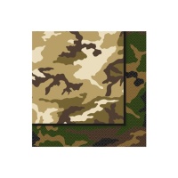 Guardanapos de festa de camuflagem militar 16,5 x 16,5 cm - 16 unid.