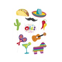 Kit para photo booth mexicano - 10 unidades