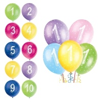Balões de aniversário sortidos 30 cm - Qualatex - 5 unid.