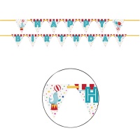 Bandeirolas Happy Birthday de Todos ao circo - 3,35 m