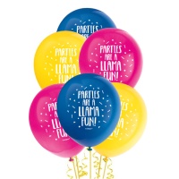 Balões de látex de Llamas Party de 30 cm - Qualatex - 8 unidades
