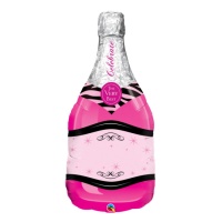 Garrafa de champanhe rosa 99 cm de silhueta balão XL - Qualatex