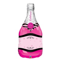 Balão silhueta garrafa de champanhe XL rosa 99 cm - Qualatex