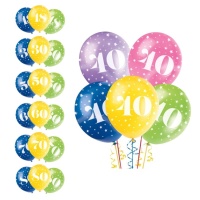Balões de aniversário sortidos de 30 cm - Qualatex - 5 unidades