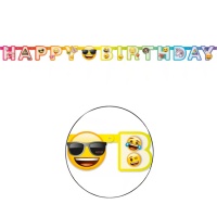 Grinalda de Emoticons Arco-íris Feliz Aniversário - 1,82 m