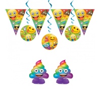 Kit de decoração Rainbow Emoticons - 7 unidades