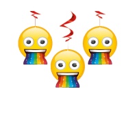 Pingentes decorativos Rainbow Emoticons - 3 unidades