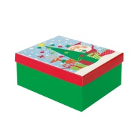 Caixa presente de Pai Natal de 15 x 21 x 8,5 cm - 1 unidade