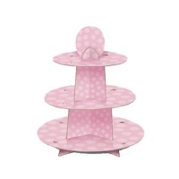 Suporte para cupcakes rosa - 29,8 x 33,8 cm