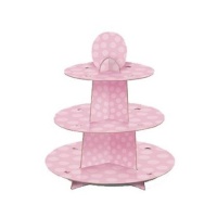 Suporte para cupcakes cor-de-rosa - 29,8 x 33,8 cm