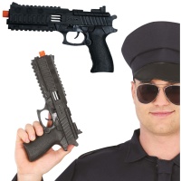 Pistola de polícia preta de 28 cm com dentes