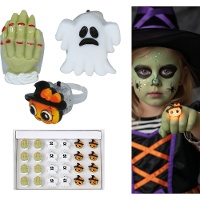 Pack de 24 anéis luminosos de Halloween de 3 cm - 24 unidades