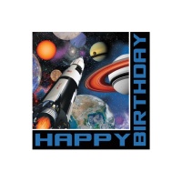 Happy Birthday Outer Space Guardanapos 16,5 x 16,5 cm - 16 unid.