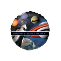 Balão Happy Birthday Outer Space 45 cm - Creative Converting