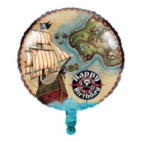 Balão de Navio Pirata Redondo 45 cm - Creative Converting