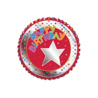 Happy Birthday Star Balão redondo 45cm - Creative Converting