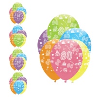 Balões de Aniversário de cores sortidas de 30 cm - Creative Party - 6 unidades