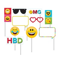 Kit para photo booth Emojis - 10 unidades