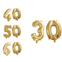 Grinalda de balões de número dourados de 40,6 cm - Creative Converting