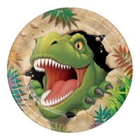 T-Rex Dinosaur Plates 22cm - 8 peças