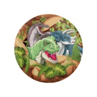 Placas dinossauro T-Rex 18 cm - 8 unidades