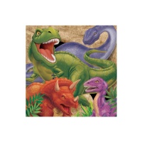 Guardanapos de dinossauro T-Rex de 16,5 x 16,5 cm - 16 unidades