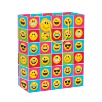 Saco de presentes de Emojis de 30,5 x 25,5 x 12,5 cm - 1 unidade