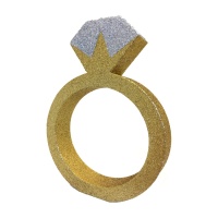 Centro de mesa anel dourado com purpurina