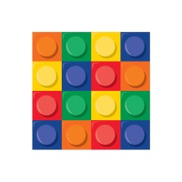 Guardanapos do Lego de 16,5 x 16,5 cm - 16 unidades