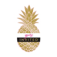 Convites Havaianos Tropical Pineapple - 8 unidades