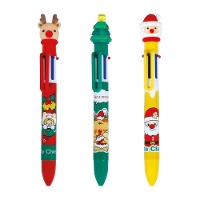 Caneta multicolorida de Natal com motivos natalinos - 1 unidade