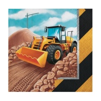 Guardanapos Construction Shovel Loader 12,5 x 12,5 cm - 16 unidades