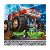 Guardanapos de Monster Trucks de 12,5 x 12,5 cm - 16 unidades