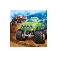 Guardanapos de festa Monster Trucks 16,5 x 16,5 cm - 16 unid.