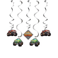 Pendentes decorativos de Monster Trucks - 5 unidades